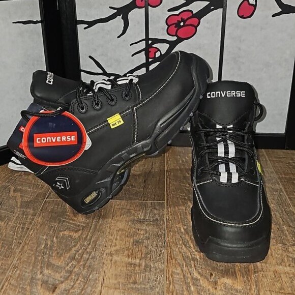 Converse Steel Toe Black Boots Size 7 New - Picture 4 of 11